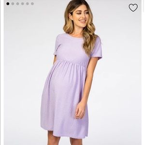 PinkBlush Maternity Lavender Swiss Dot Dress